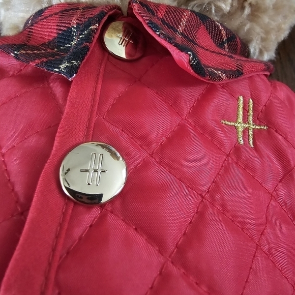 Harrods Jasper 2014 Bear with Red Quilted and Plaid Jacket, Stuffy, Plushie - Picture 5 of 9